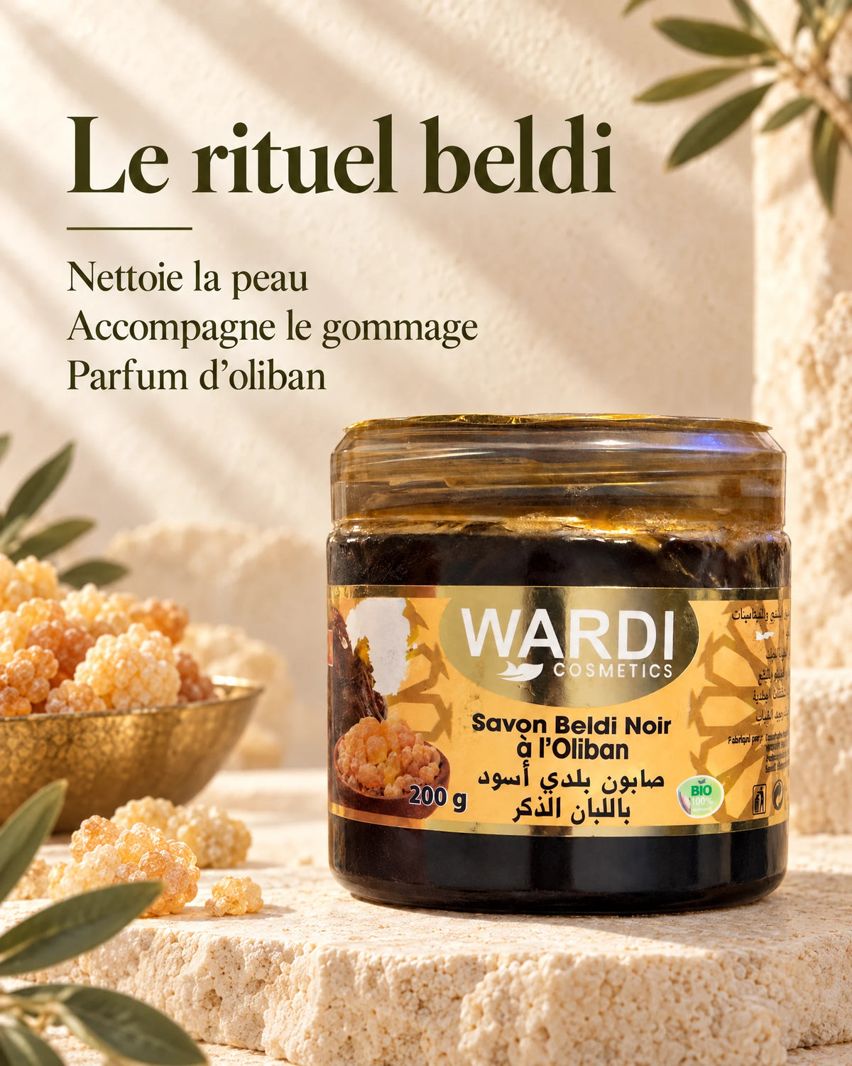 Savon Beldi Noir au Luban (Oliban) – Rituel hammam traditionnel